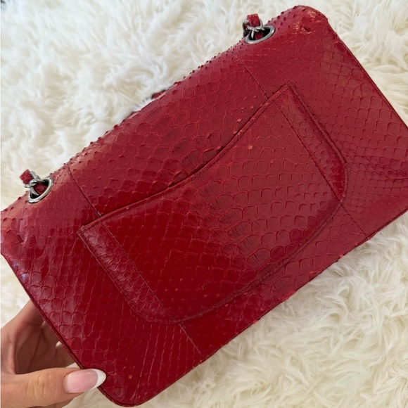 Chanel Small Red Python Flap Bag, Silver Hardware - Picture 6 of 15